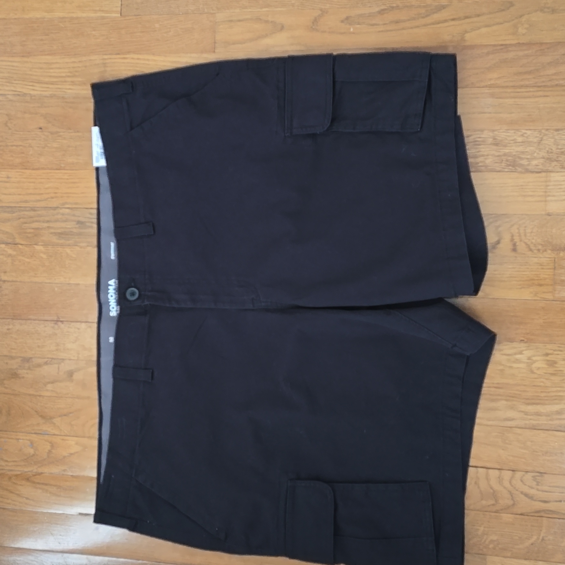 Somoma Brand Mens Big And Tall Black Cargo Shorts Size 52